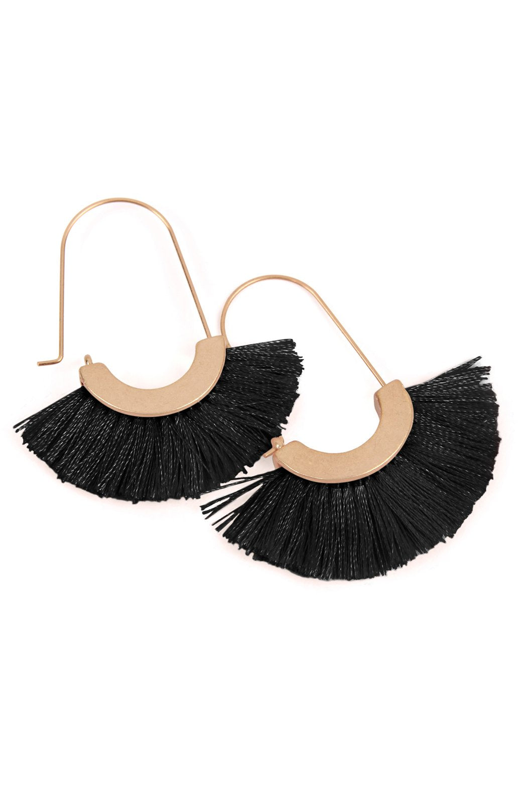 Maya Fan Shape Drop Hoop Earrings