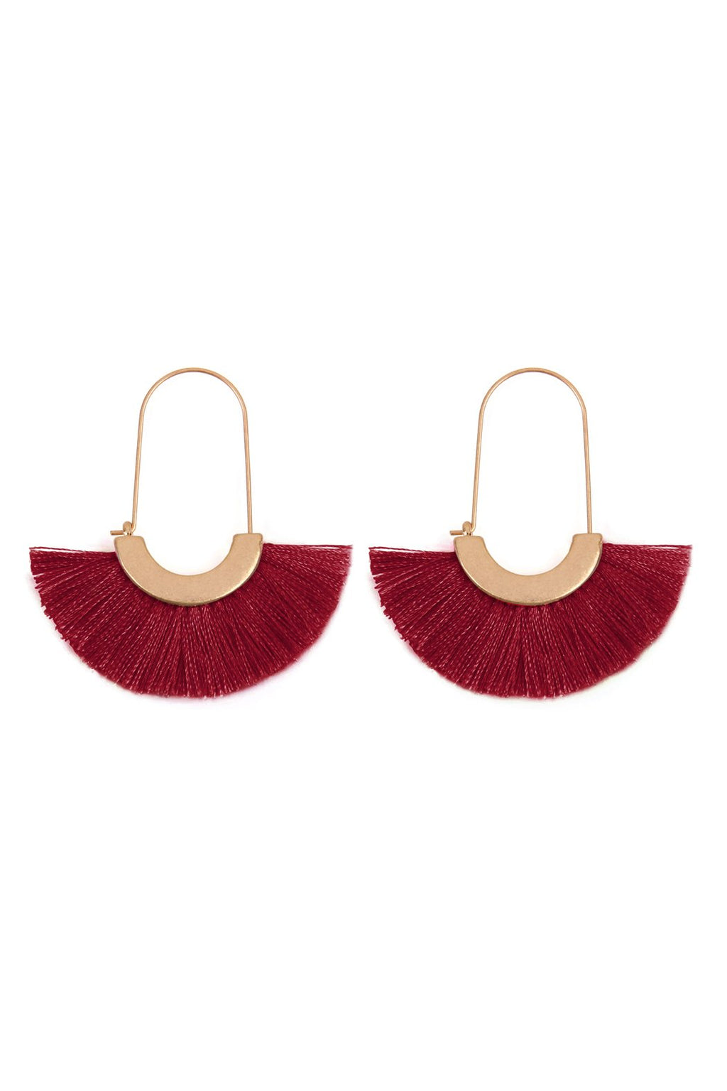 Maya Fan Shape Drop Hoop Earrings