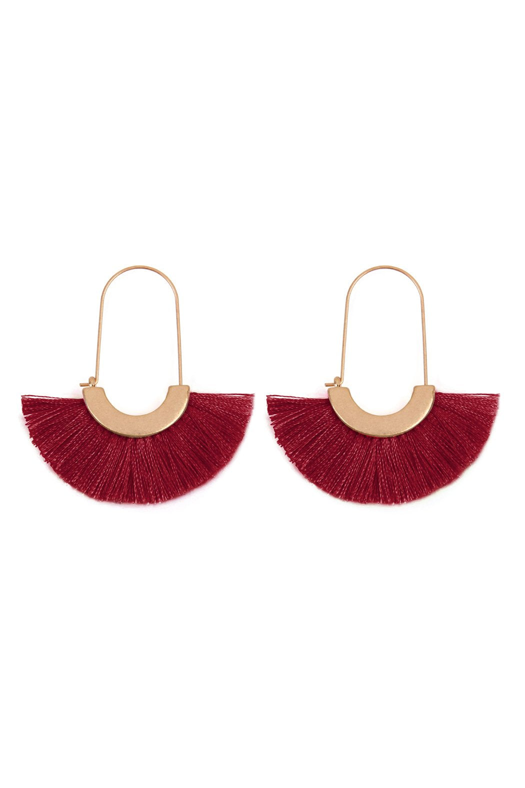 Maya Fan Shape Drop Hoop Earrings