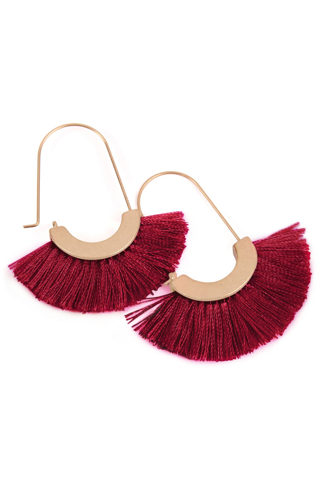 Maya Fan Shape Drop Hoop Earrings