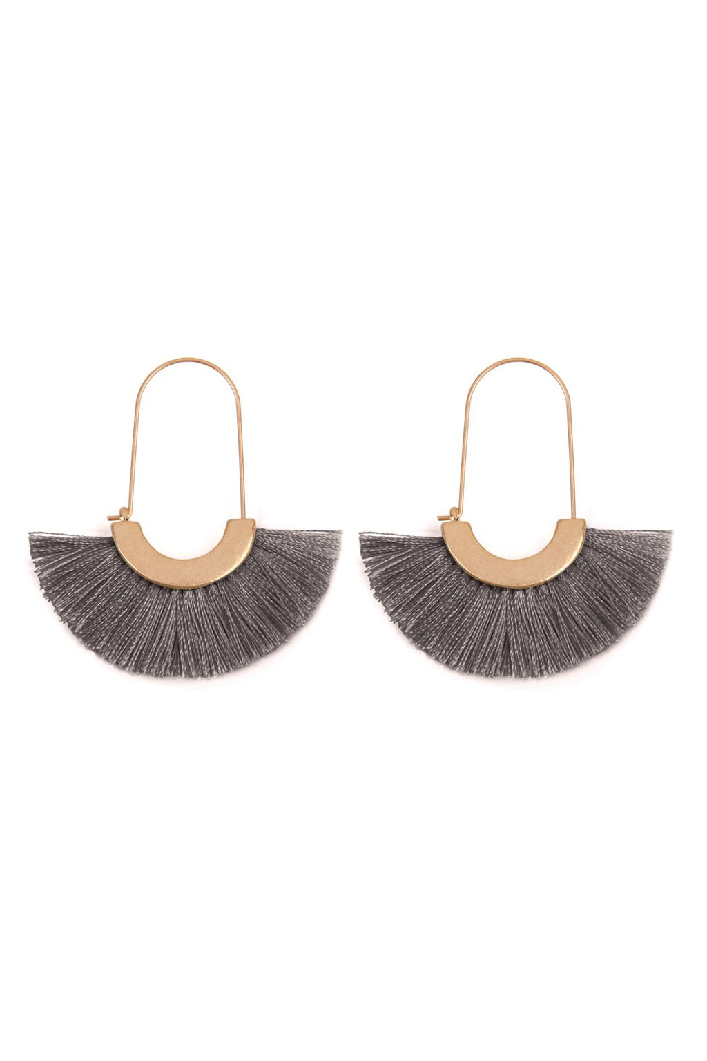 Maya Fan Shape Drop Hoop Earrings