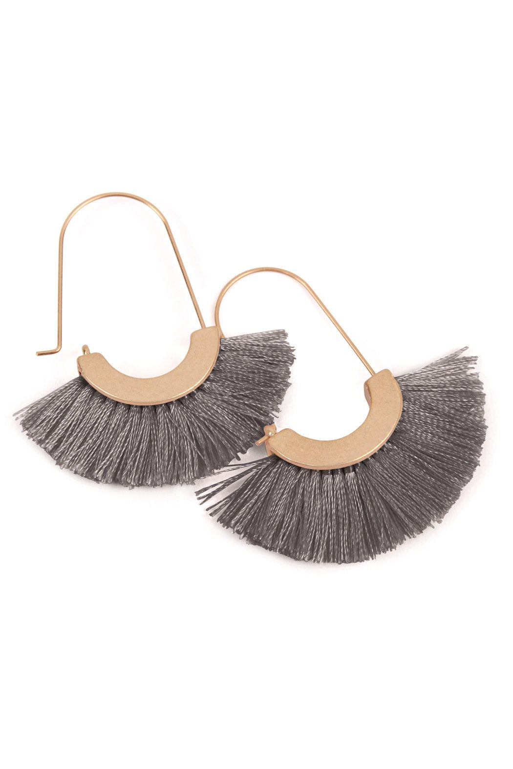 Maya Fan Shape Drop Hoop Earrings