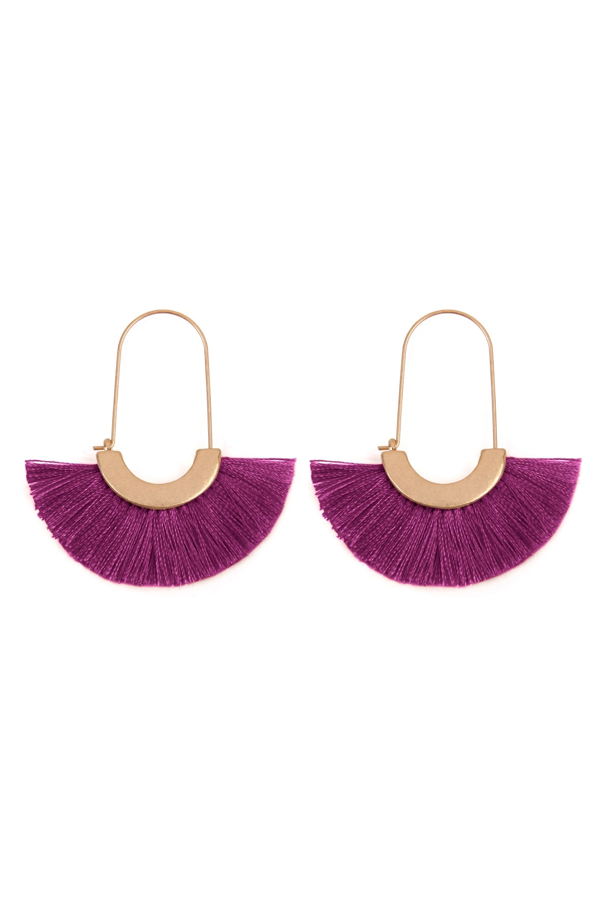 Maya Fan Shape Drop Hoop Earrings