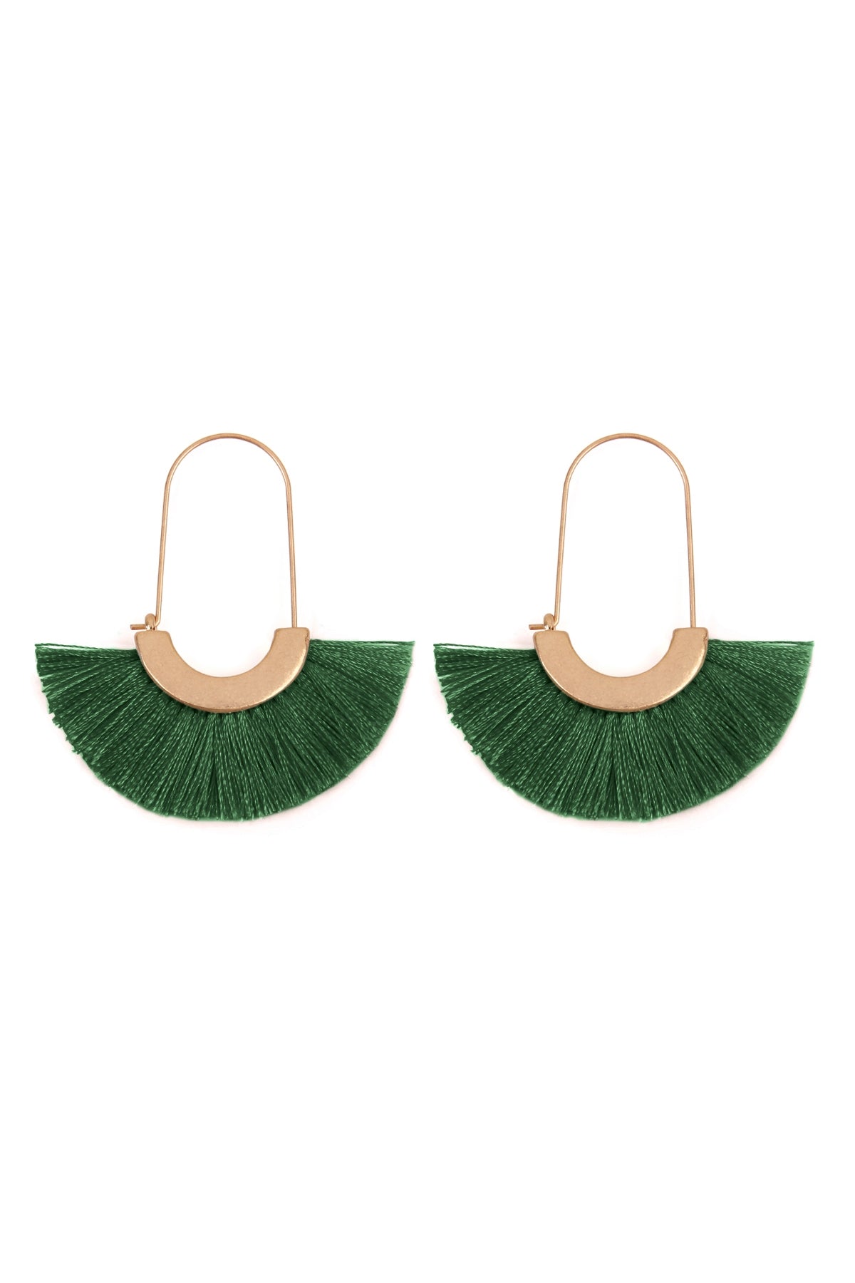 Maya Fan Shape Drop Hoop Earrings