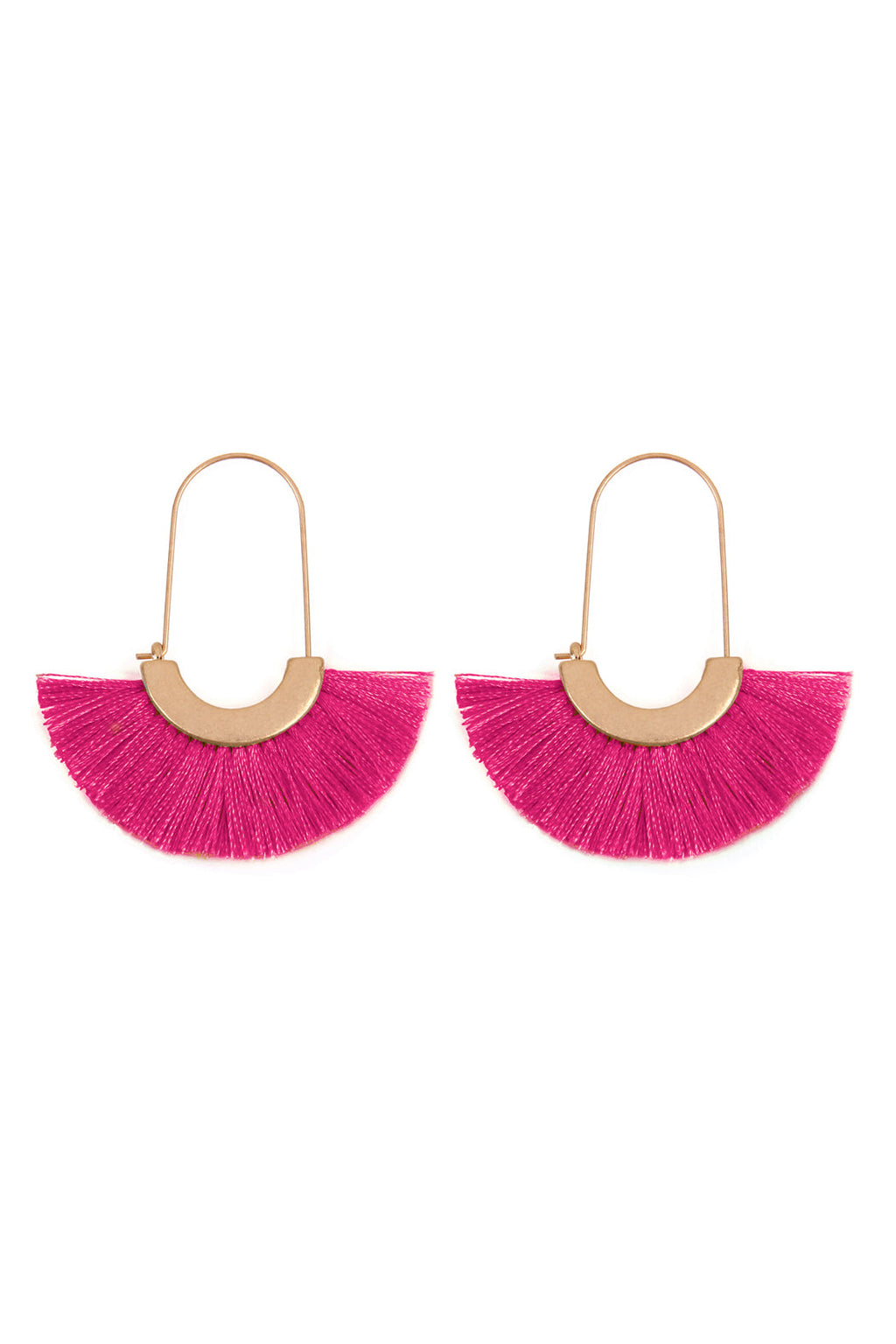Maya Fan Shape Drop Hoop Earrings