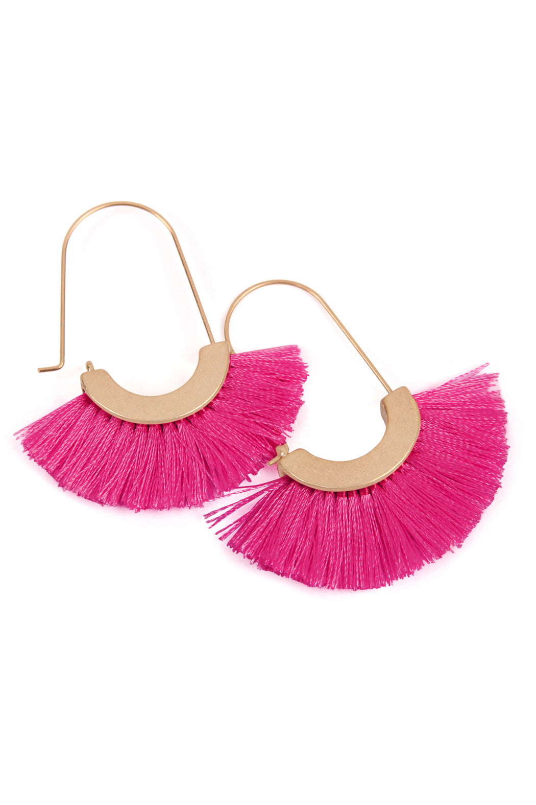 Maya Fan Shape Drop Hoop Earrings