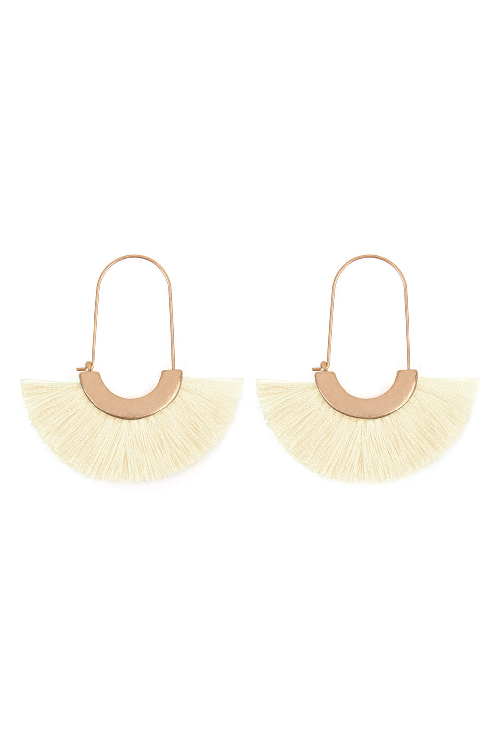 Maya Fan Shape Drop Hoop Earrings