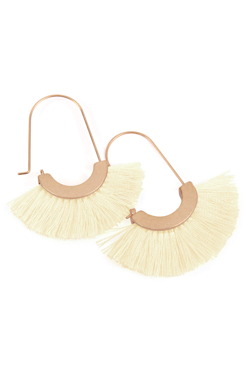 Maya Fan Shape Drop Hoop Earrings