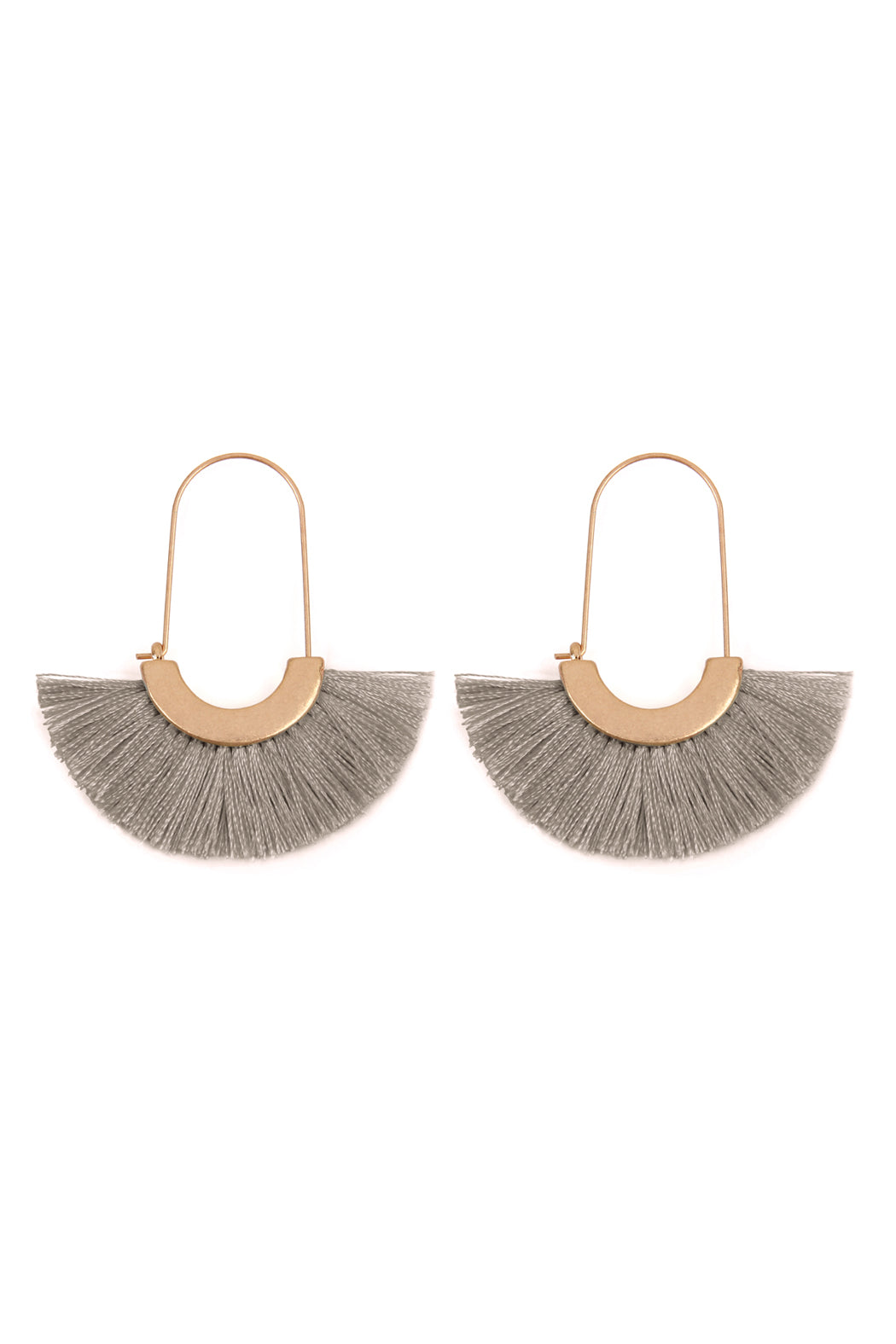 Maya Fan Shape Drop Hoop Earrings