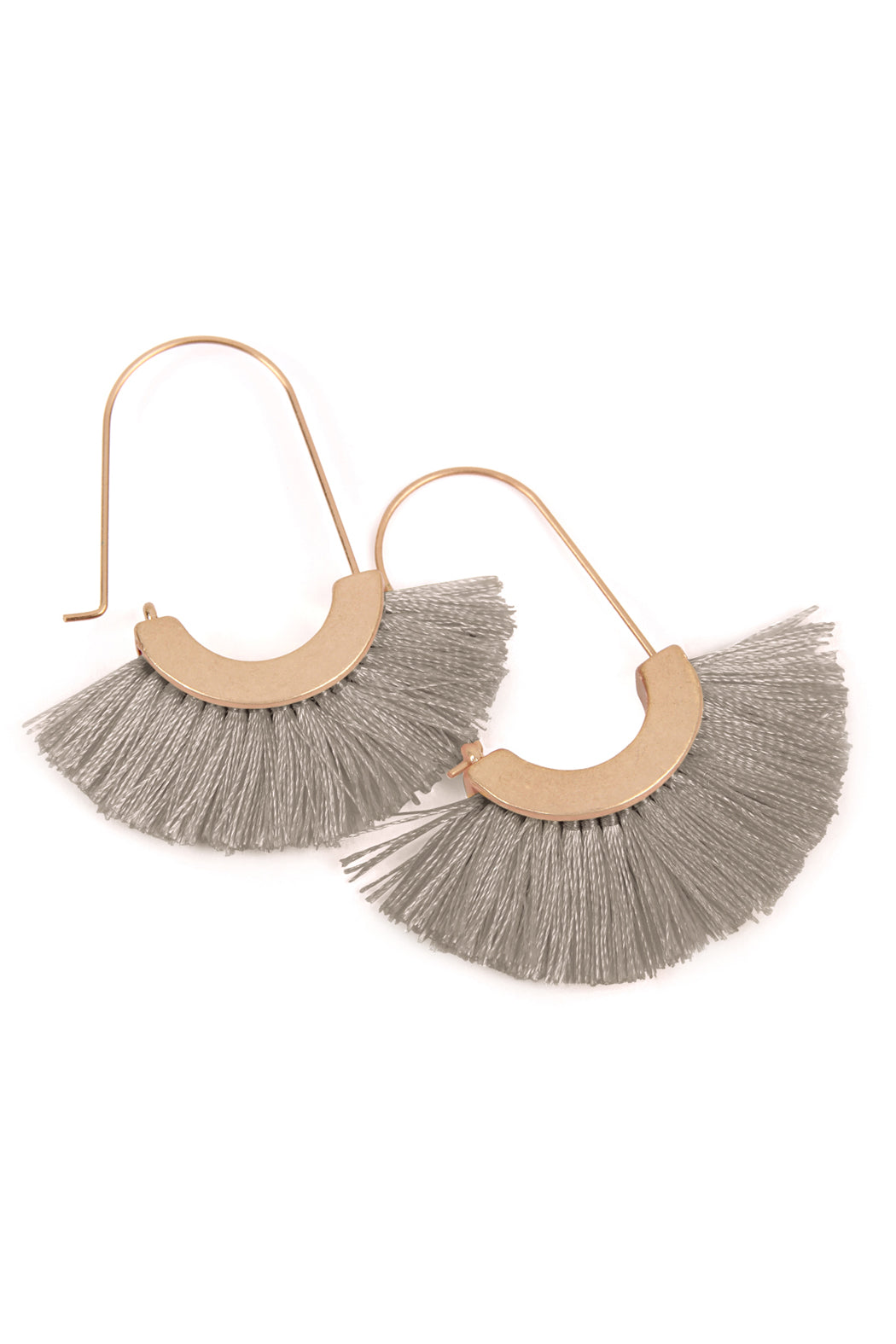 Maya Fan Shape Drop Hoop Earrings