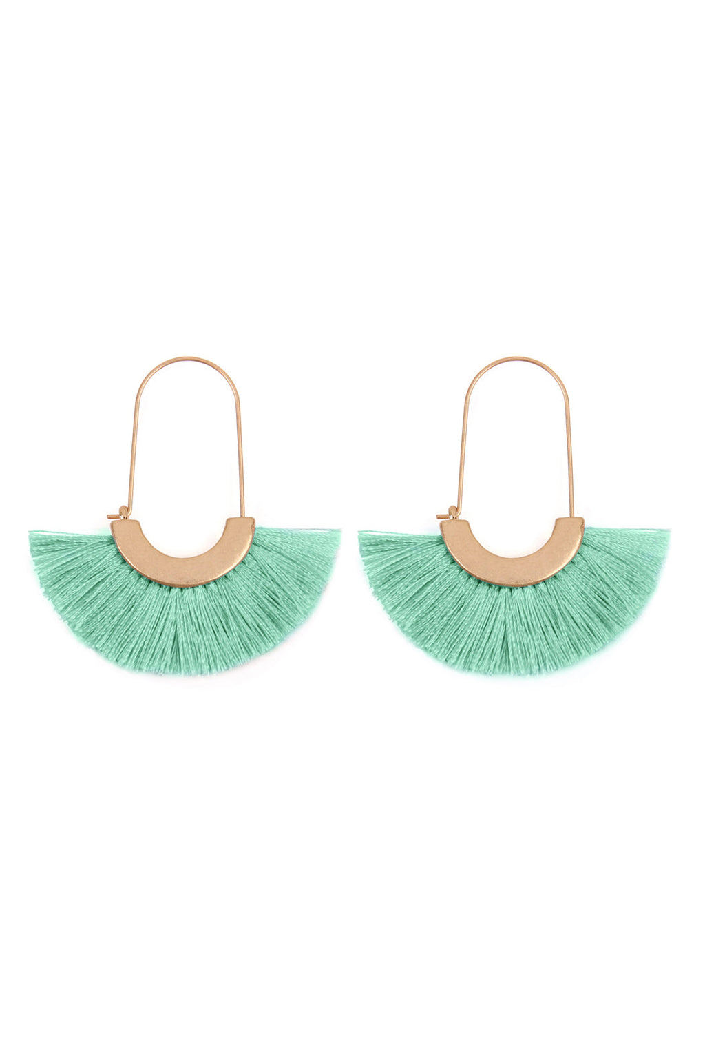 Maya Fan Shape Drop Hoop Earrings