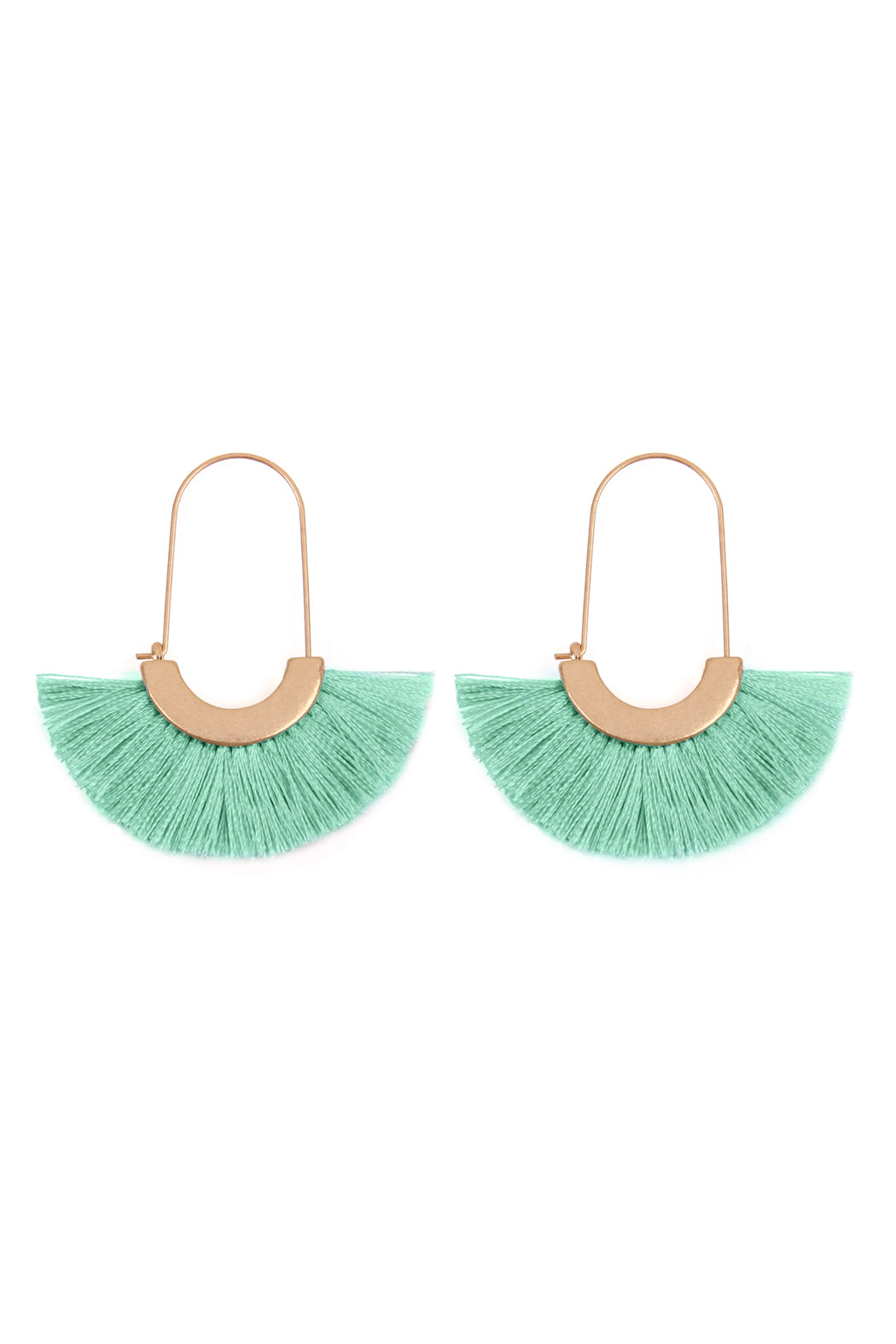 Maya Fan Shape Drop Hoop Earrings