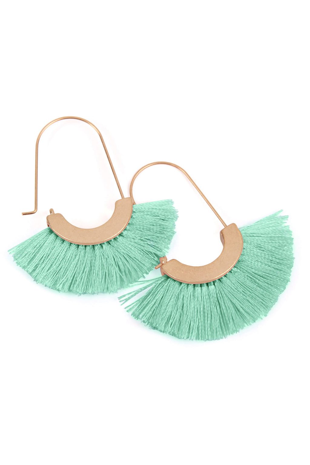 Maya Fan Shape Drop Hoop Earrings