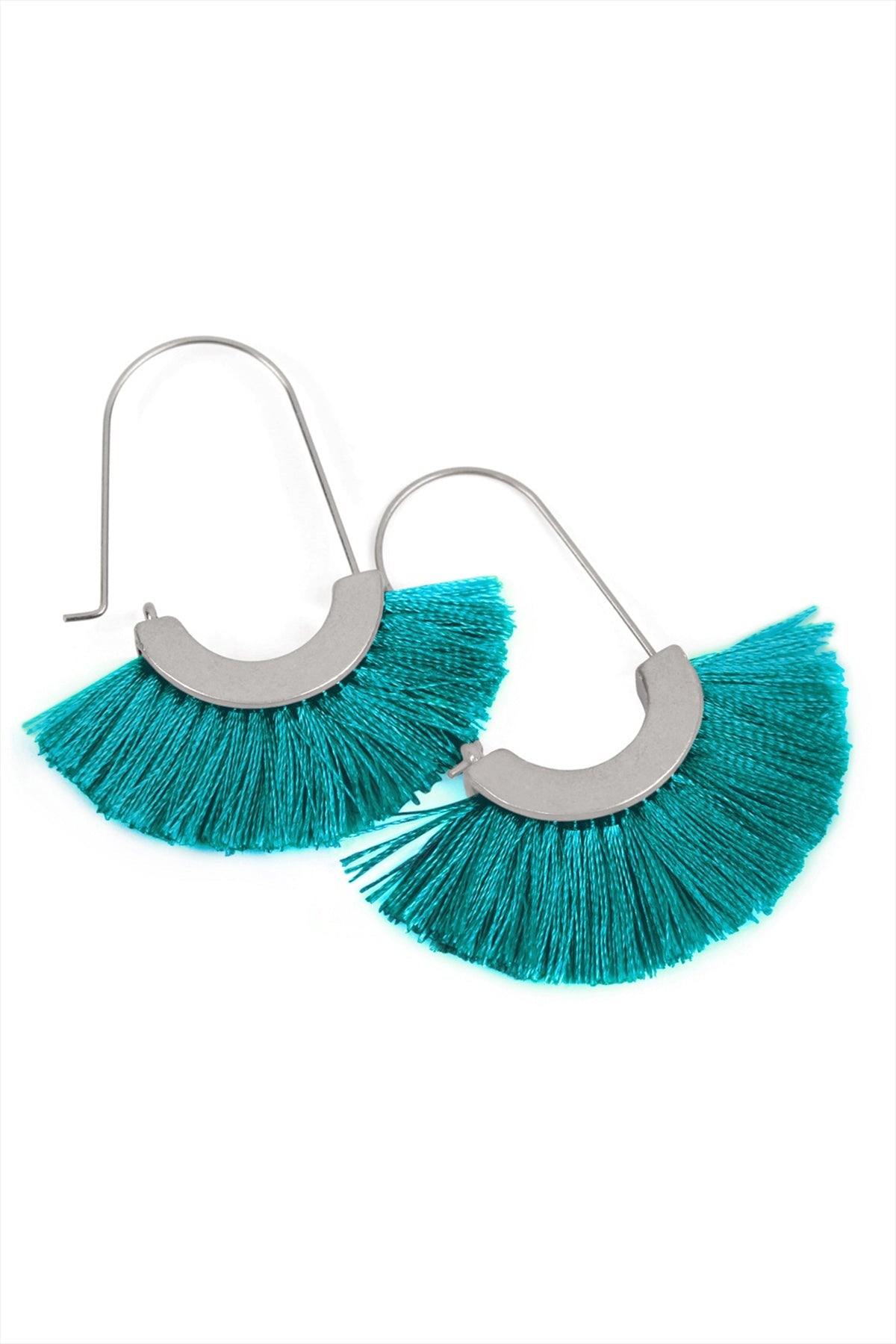 Maya Fan Shape Drop Hoop Earrings