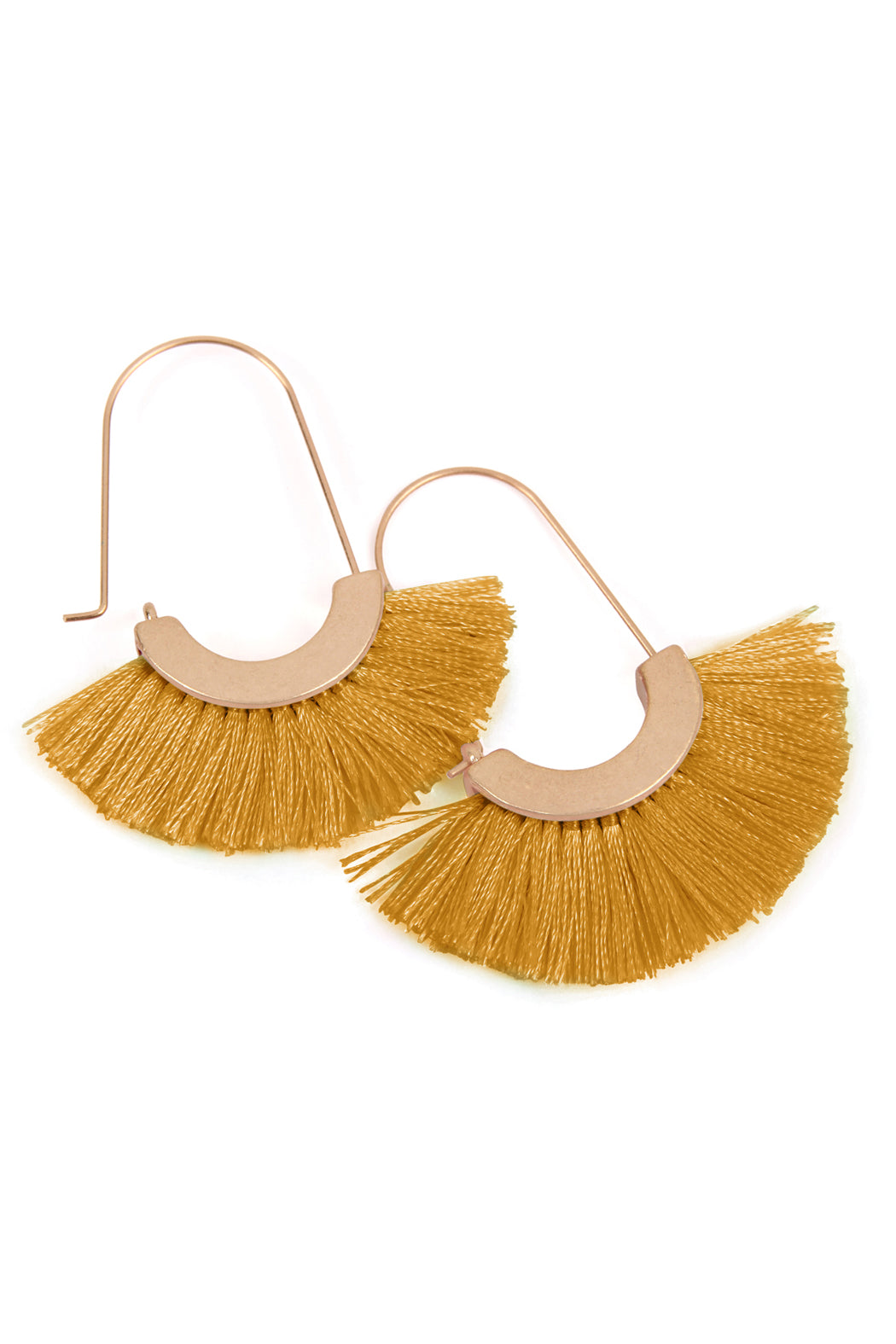 Maya Fan Shape Drop Hoop Earrings