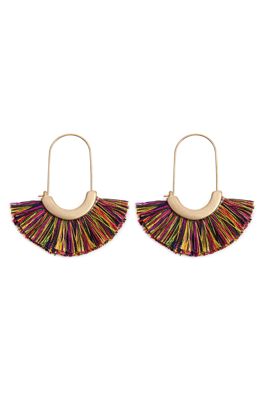 Maya Fan Shape Drop Hoop Earrings