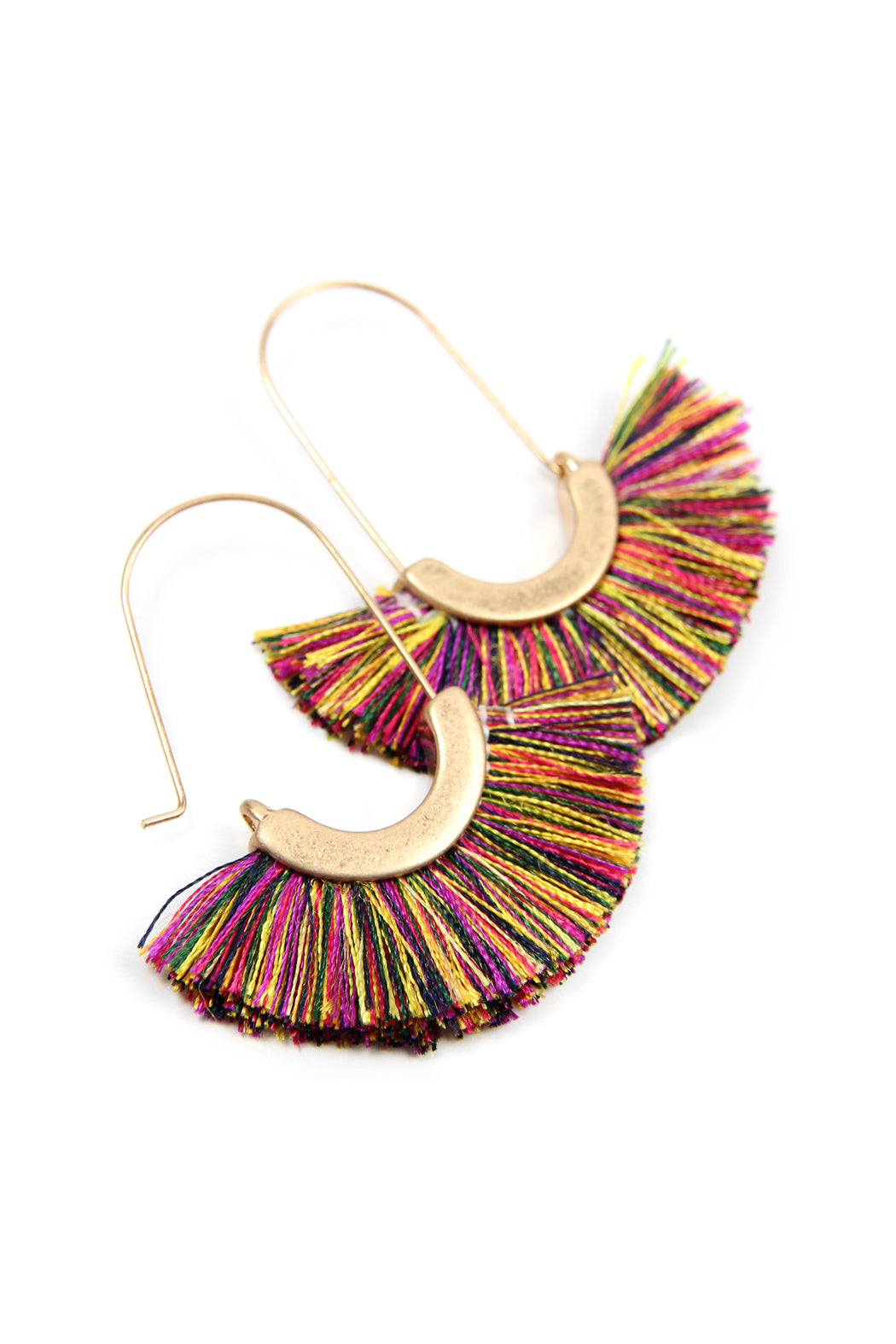 Maya Fan Shape Drop Hoop Earrings