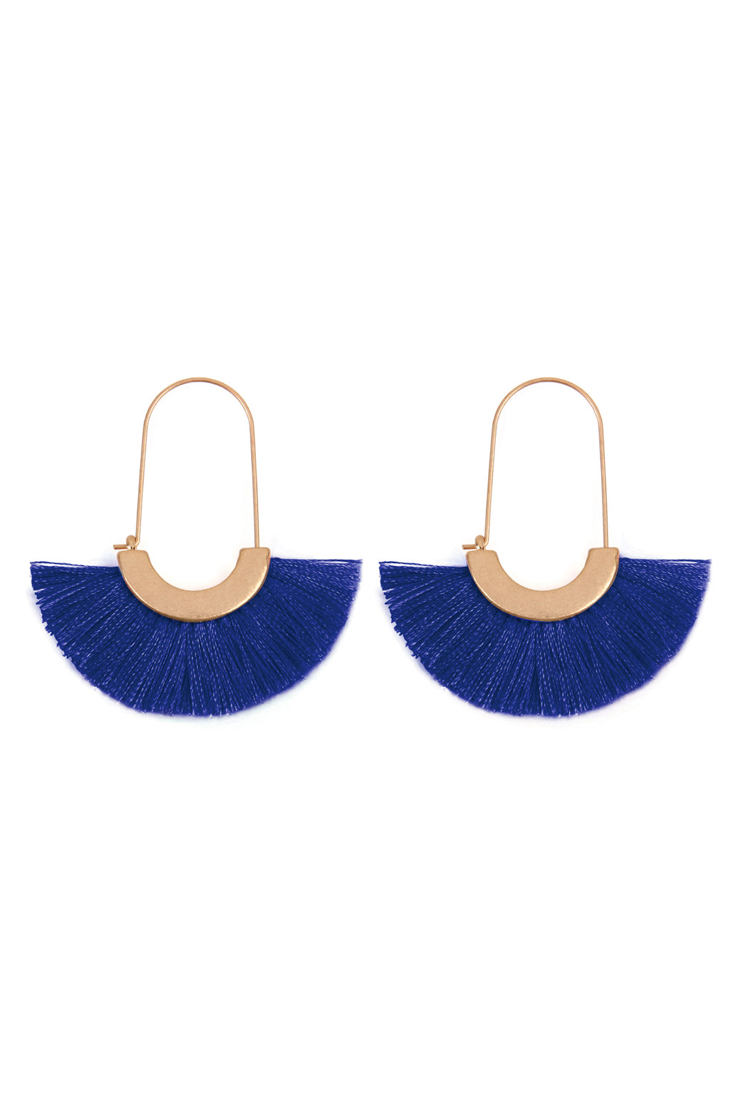 Maya Fan Shape Drop Hoop Earrings