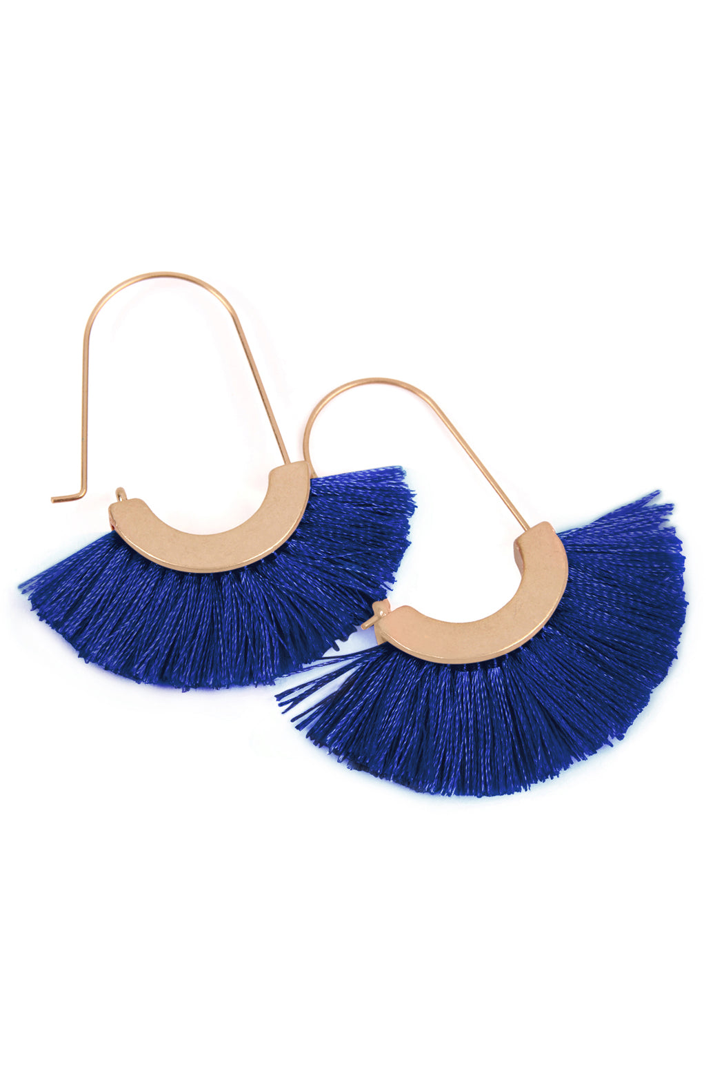 Maya Fan Shape Drop Hoop Earrings
