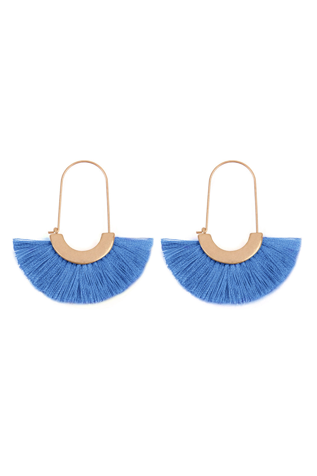 Maya Fan Shape Drop Hoop Earrings
