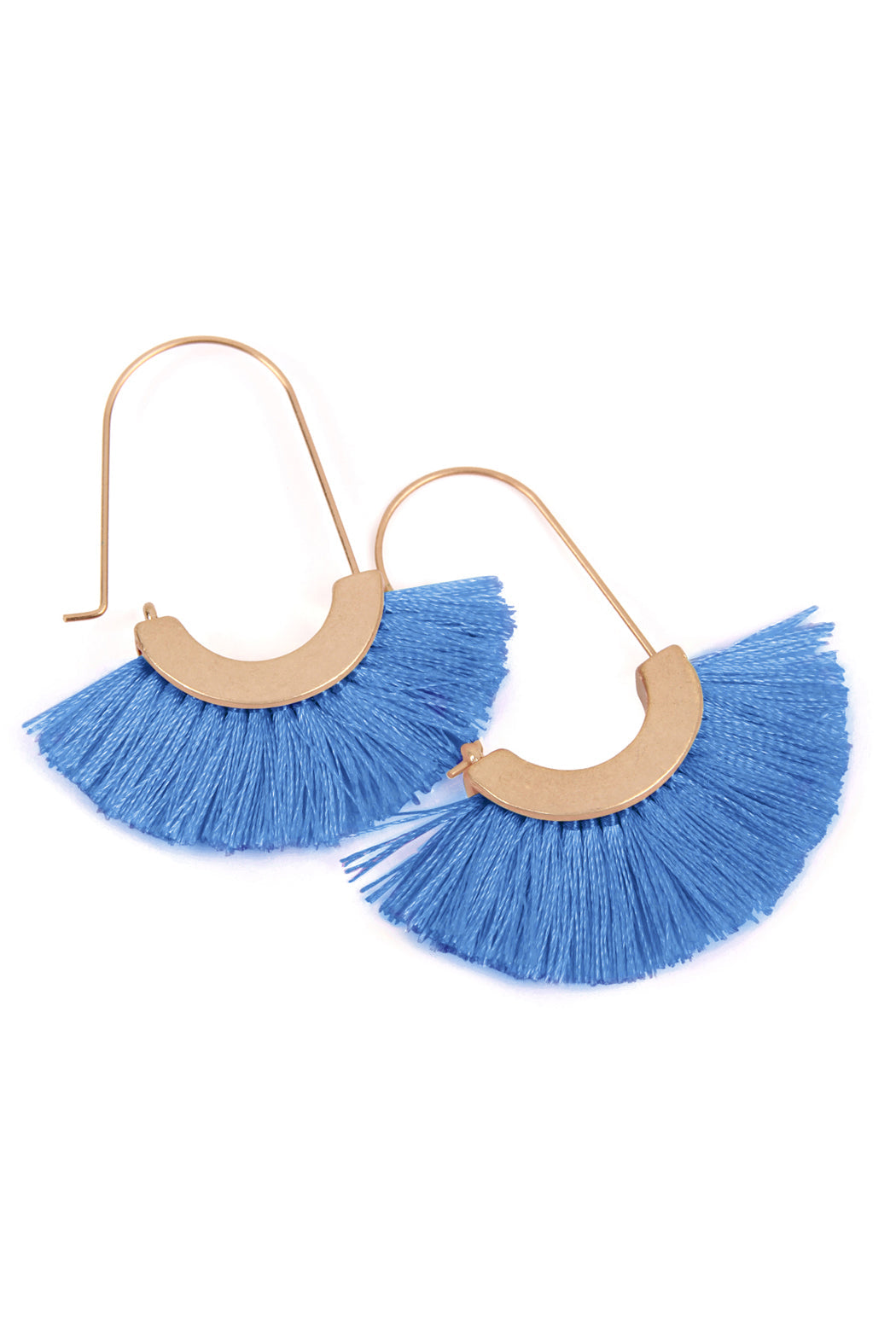 Maya Fan Shape Drop Hoop Earrings