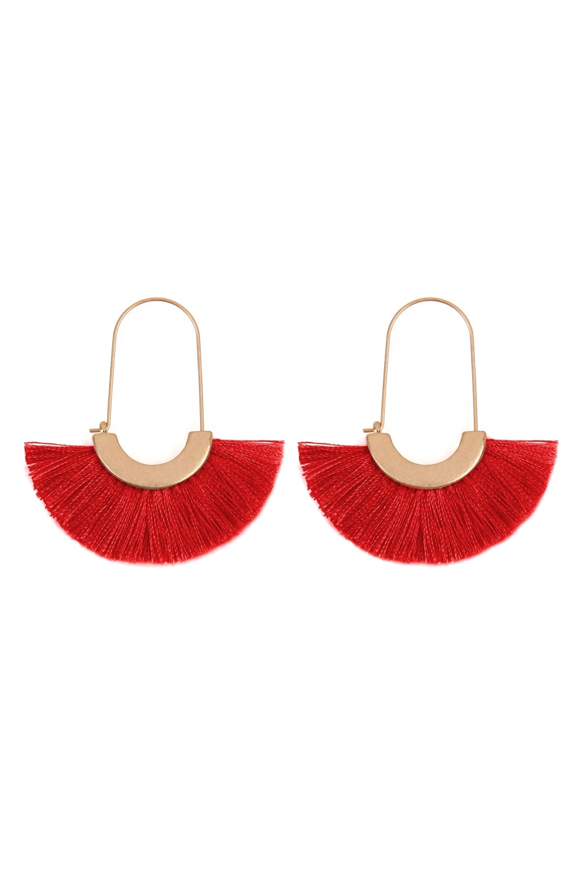 Maya Fan Shape Drop Hoop Earrings