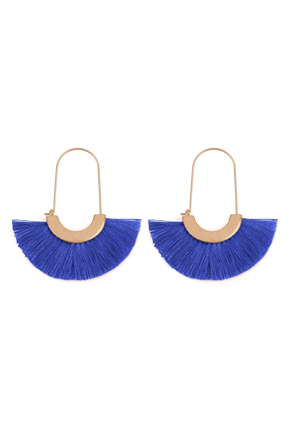 Maya Fan Shape Drop Hoop Earrings