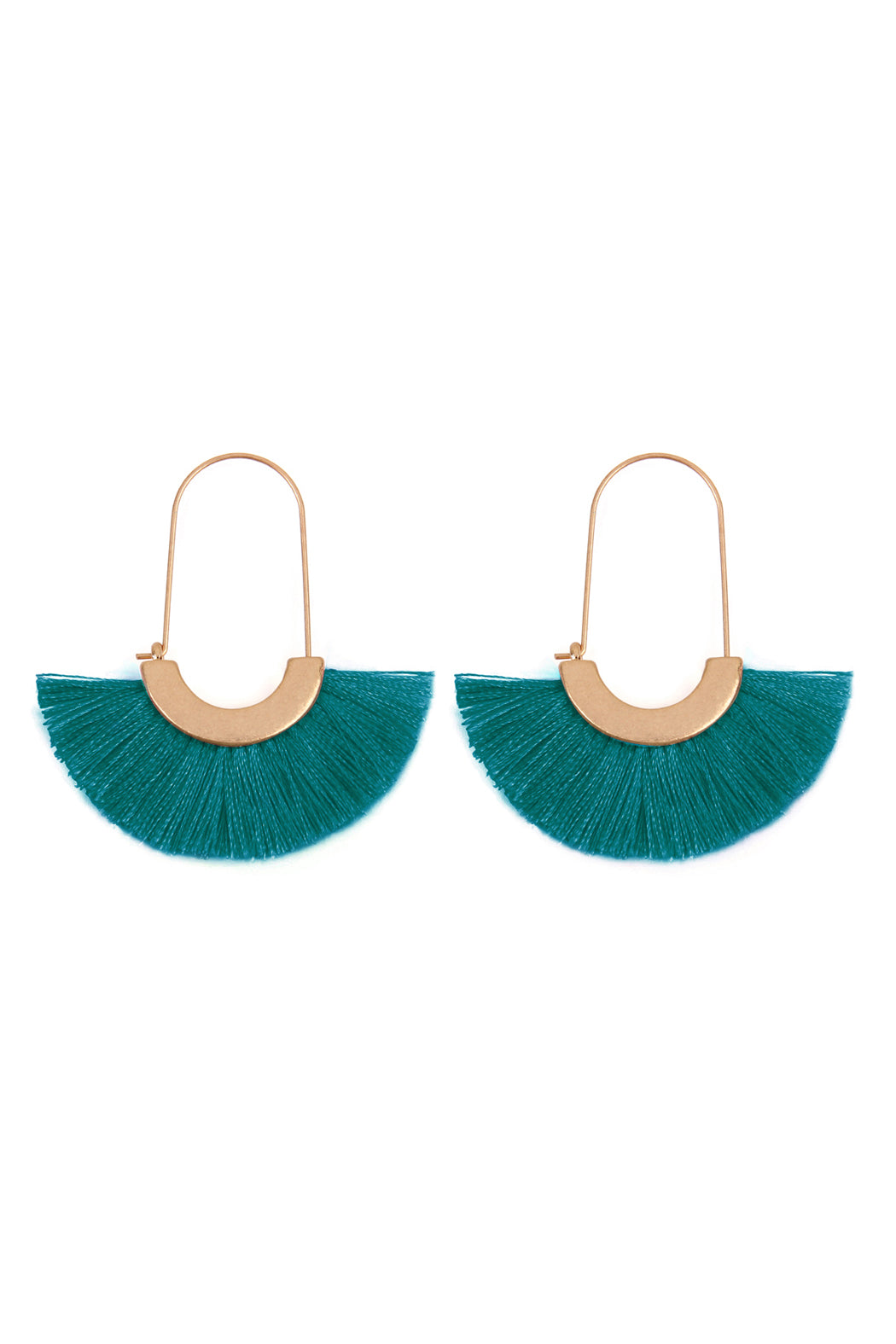 Maya Fan Shape Drop Hoop Earrings