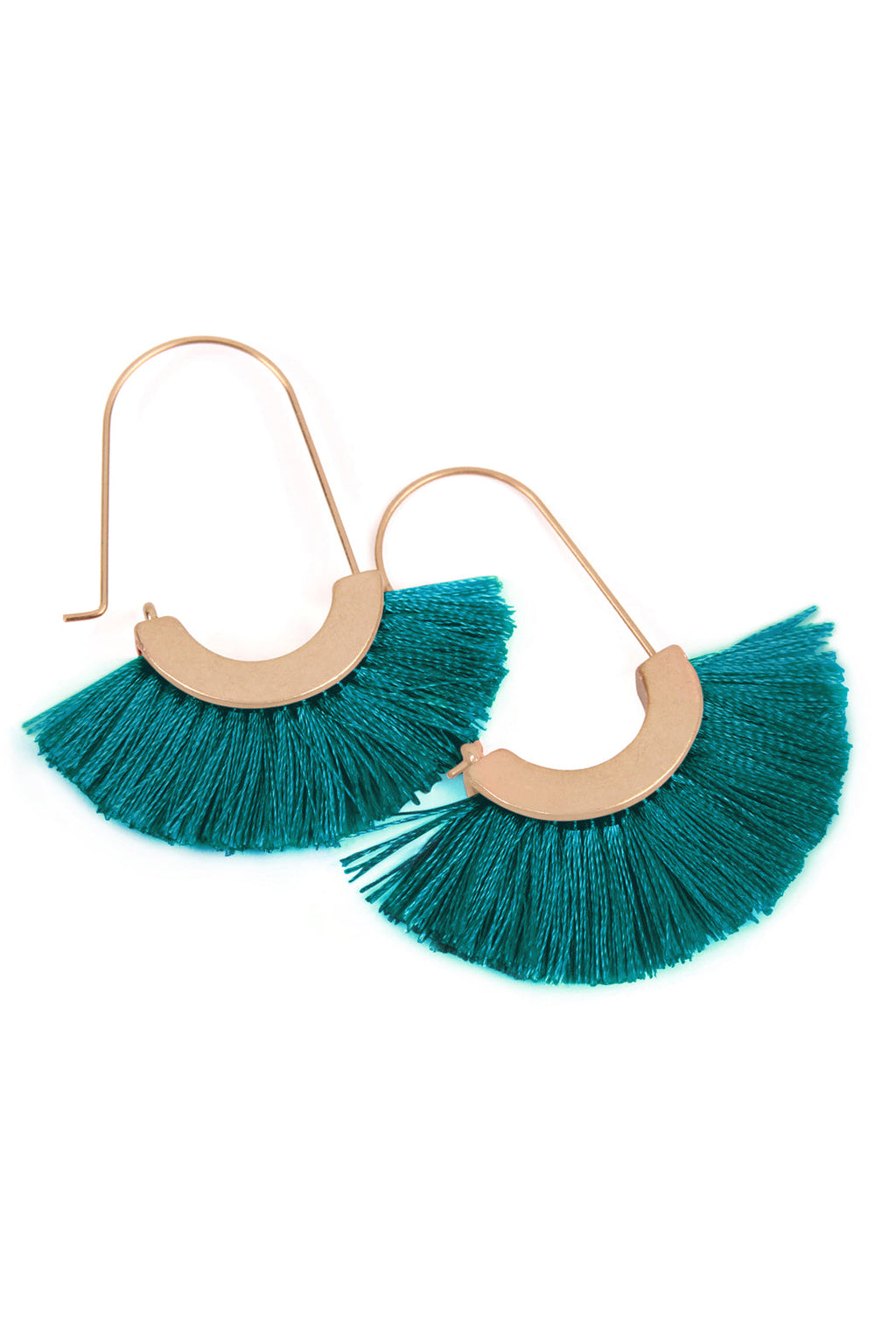 Maya Fan Shape Drop Hoop Earrings