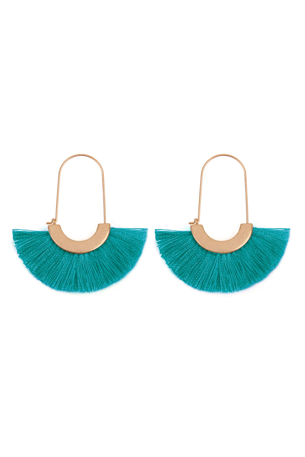 Maya Fan Shape Drop Hoop Earrings