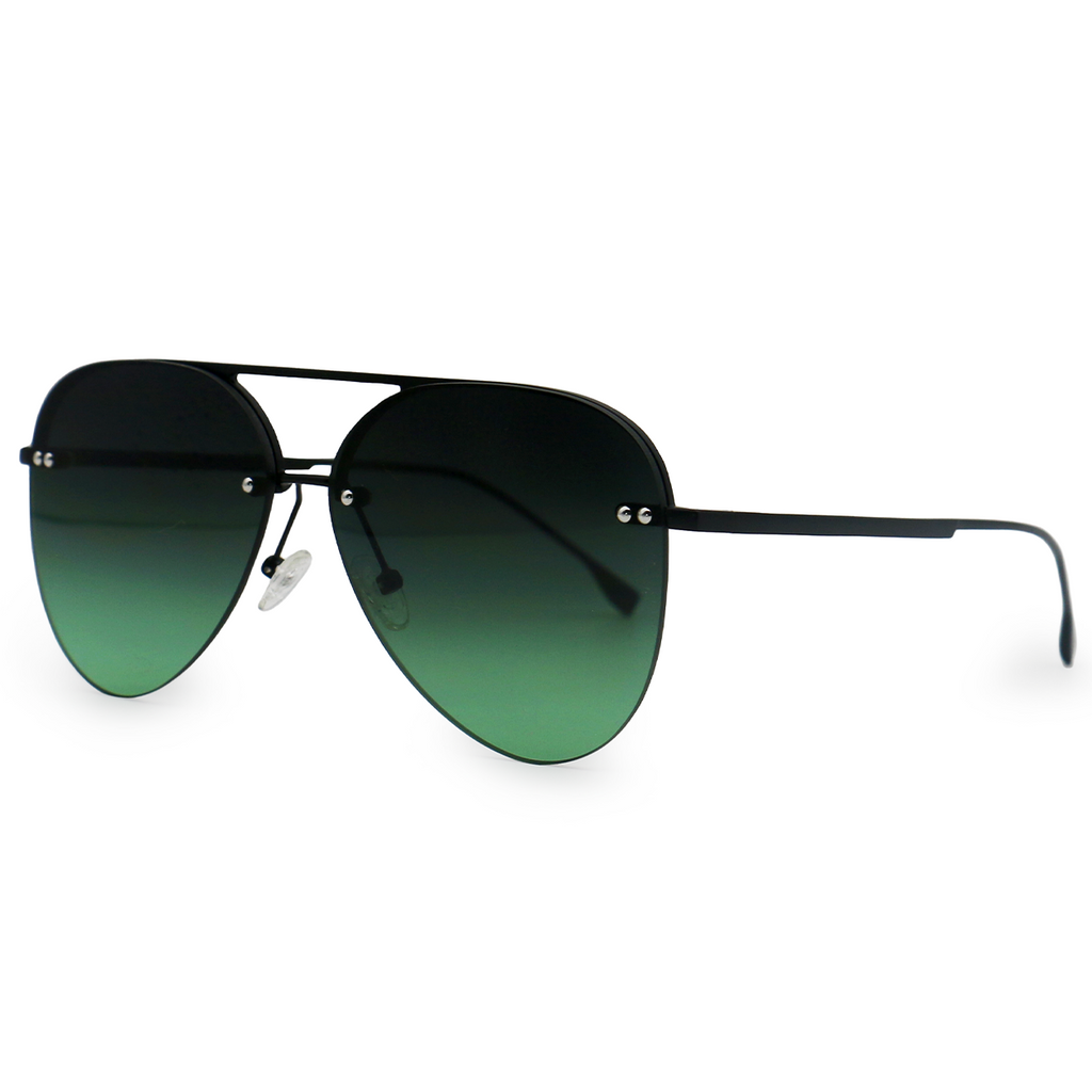 Meghann Dark Green Aviator Sunglasses