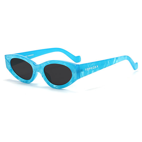 Kat x Money Moves Blue Cateye Sunglasses