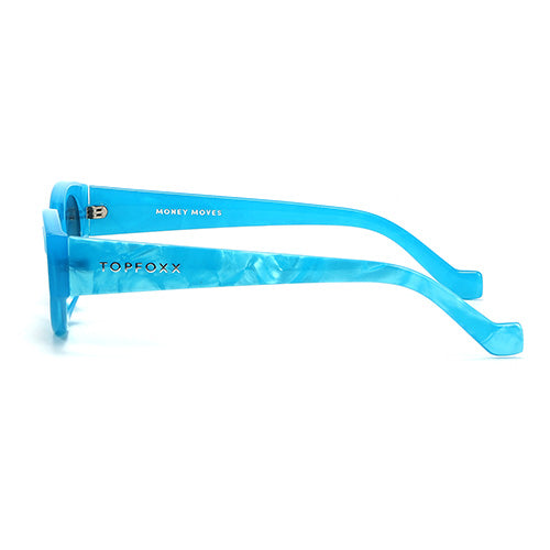 Kat x Money Moves Blue Cateye Sunglasses
