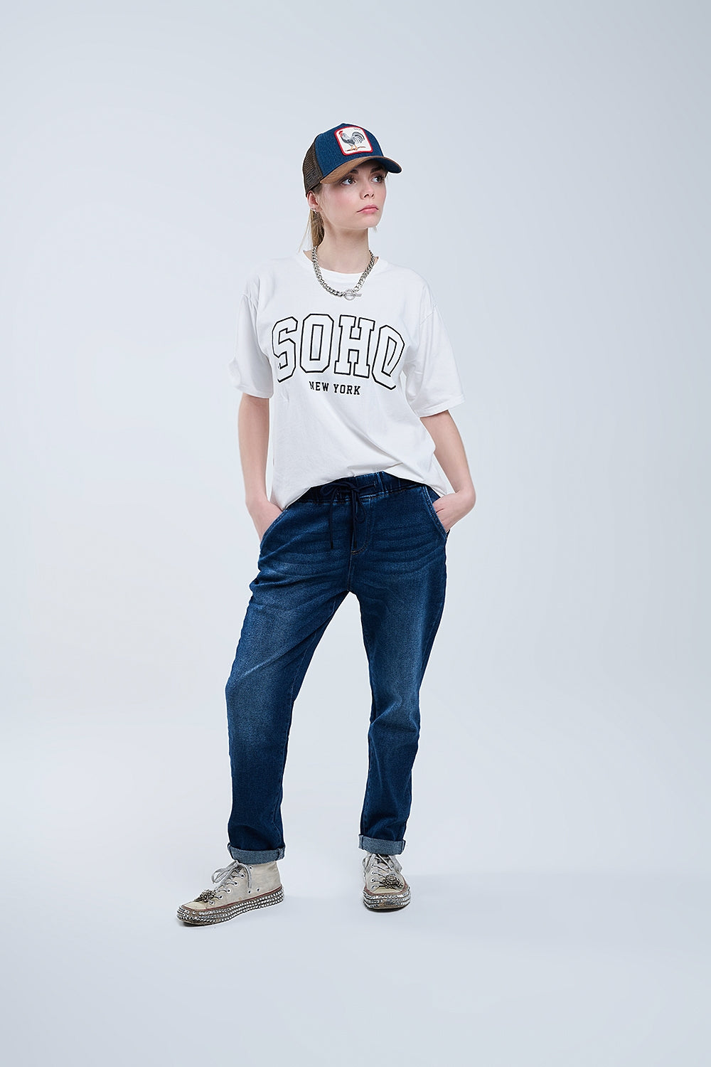 Mae Soho Glitter Graphic Tee