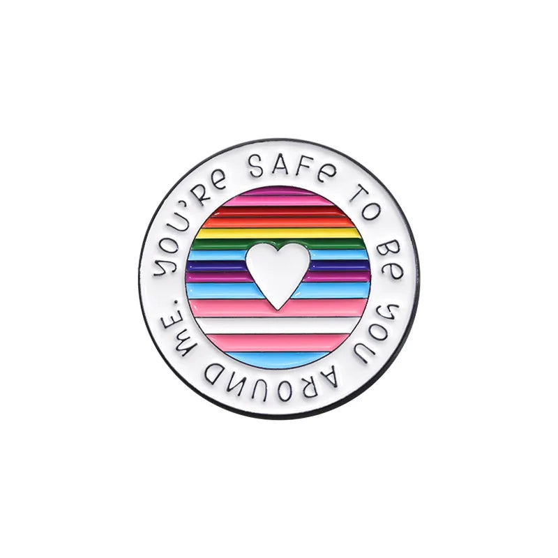 Safe LGBT Pride Enamel Pin