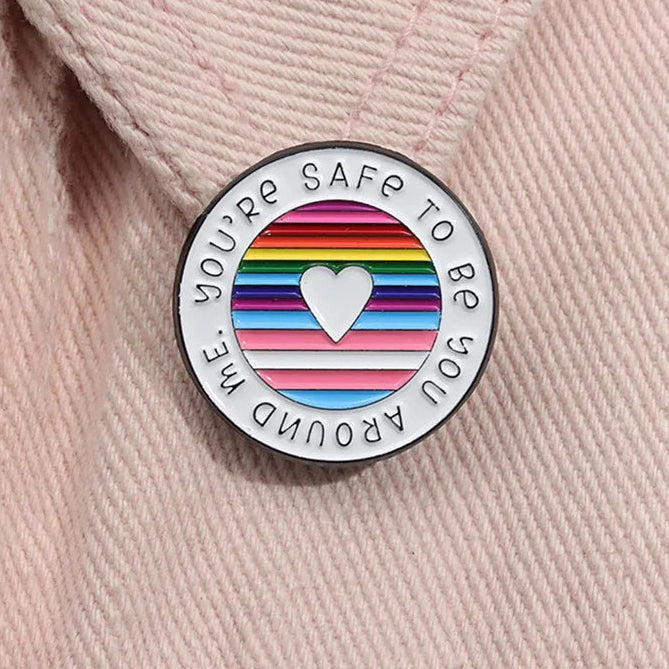 Safe LGBT Pride Enamel Pin