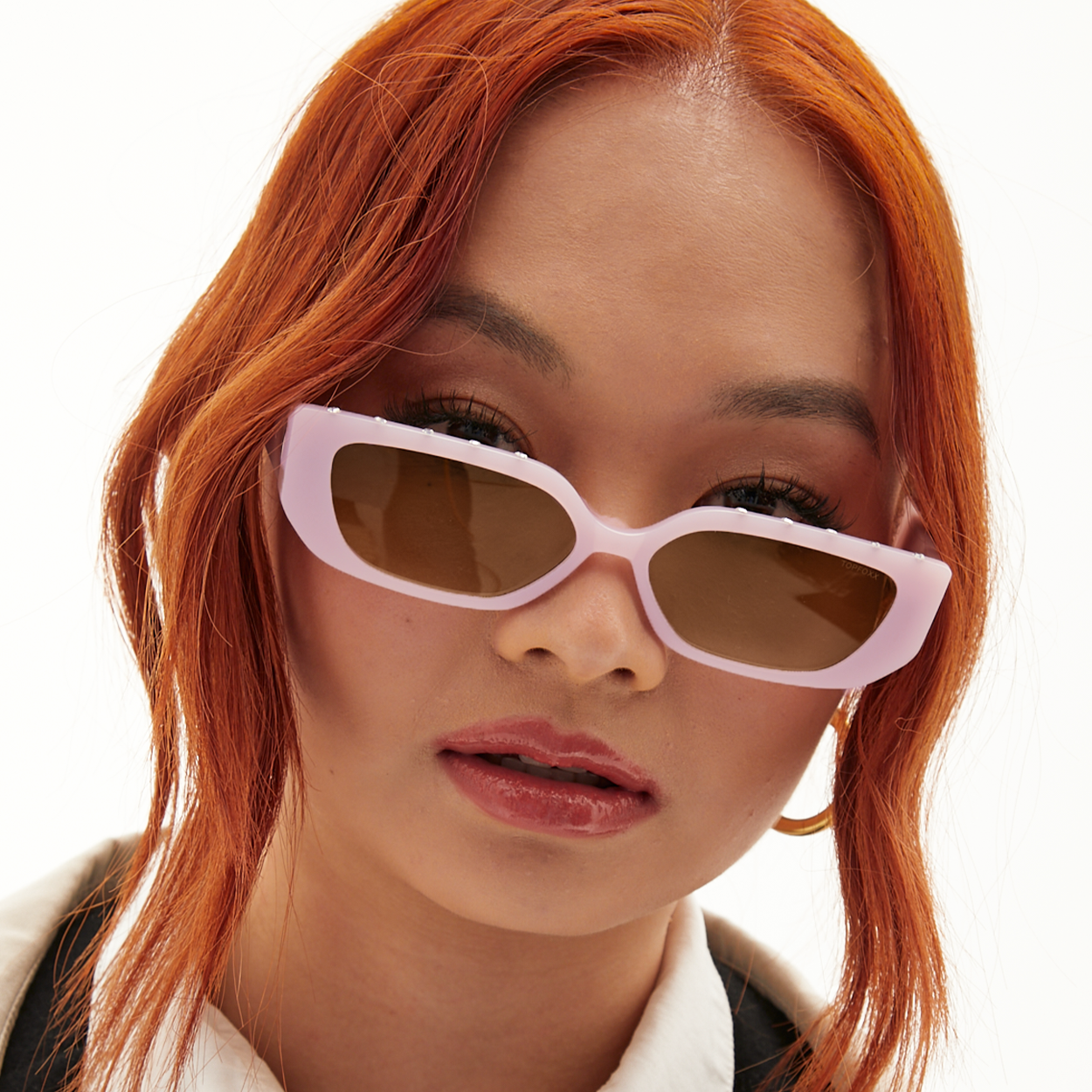 Twyla Pink Rectangular Sunglasses