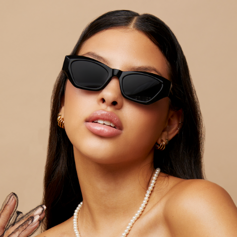 Felina Black Geometric Sunglasses