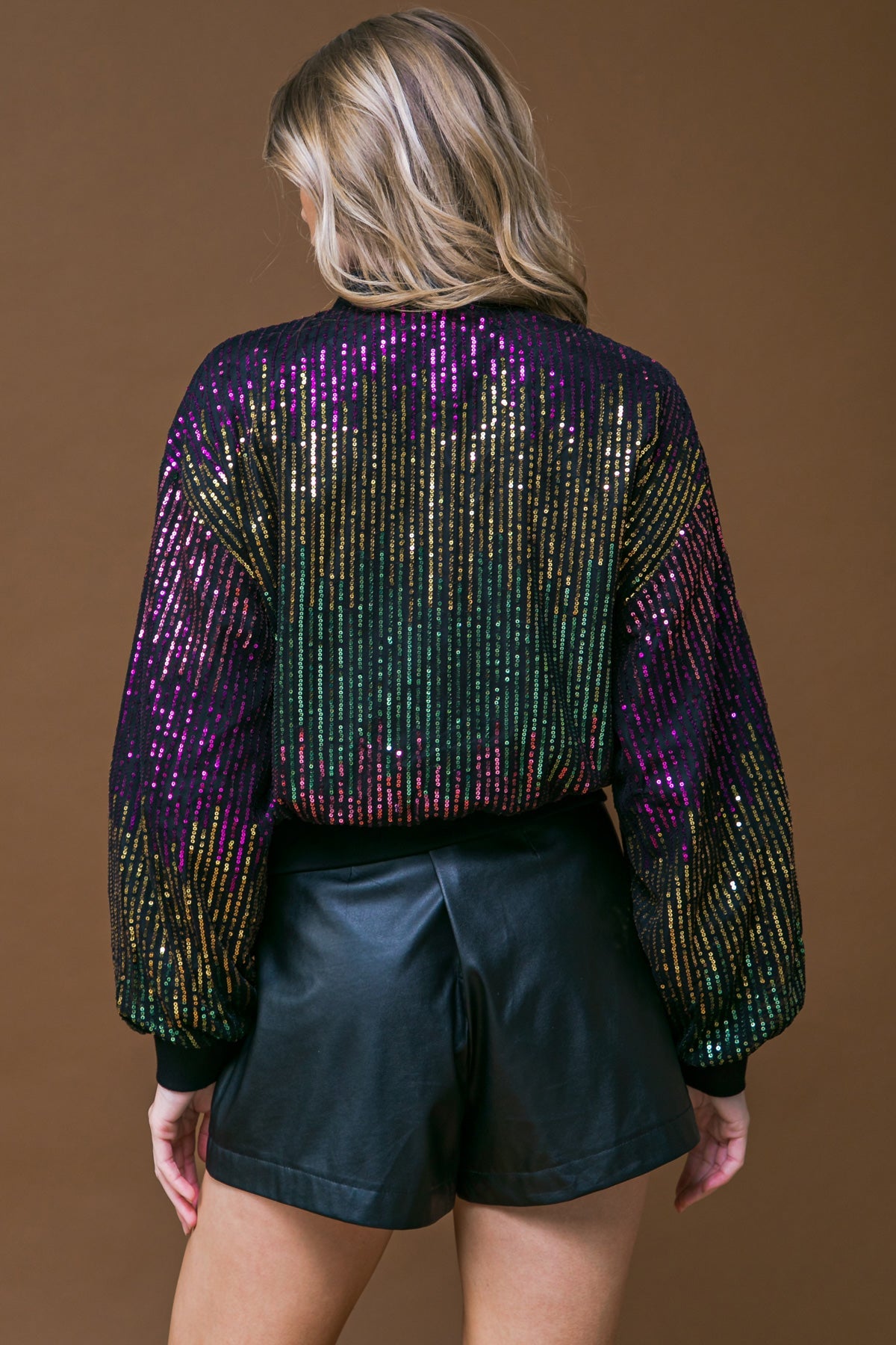 Everly Sequin Bomber Jacket