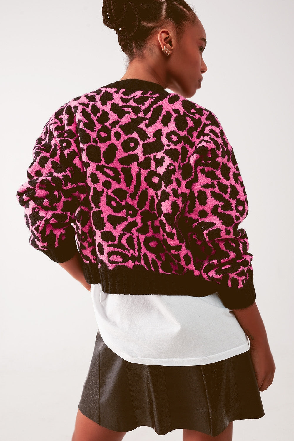 Zora Cardi in Fuchsia Animal Print