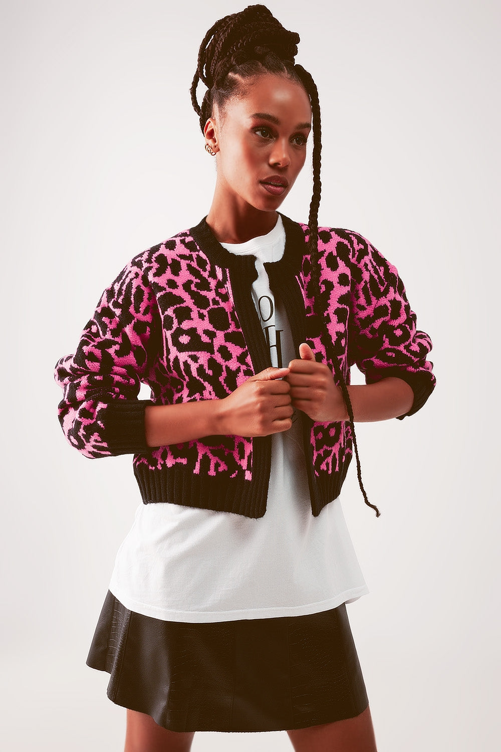 Zora Cardi in Fuchsia Animal Print