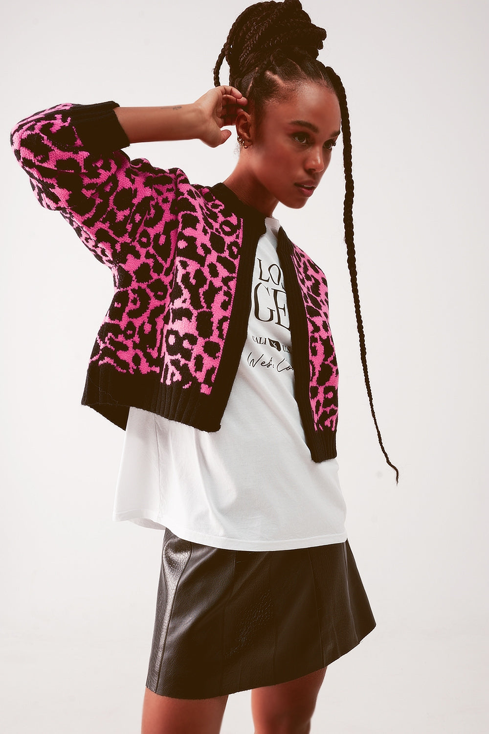 Zora Cardi in Fuchsia Animal Print