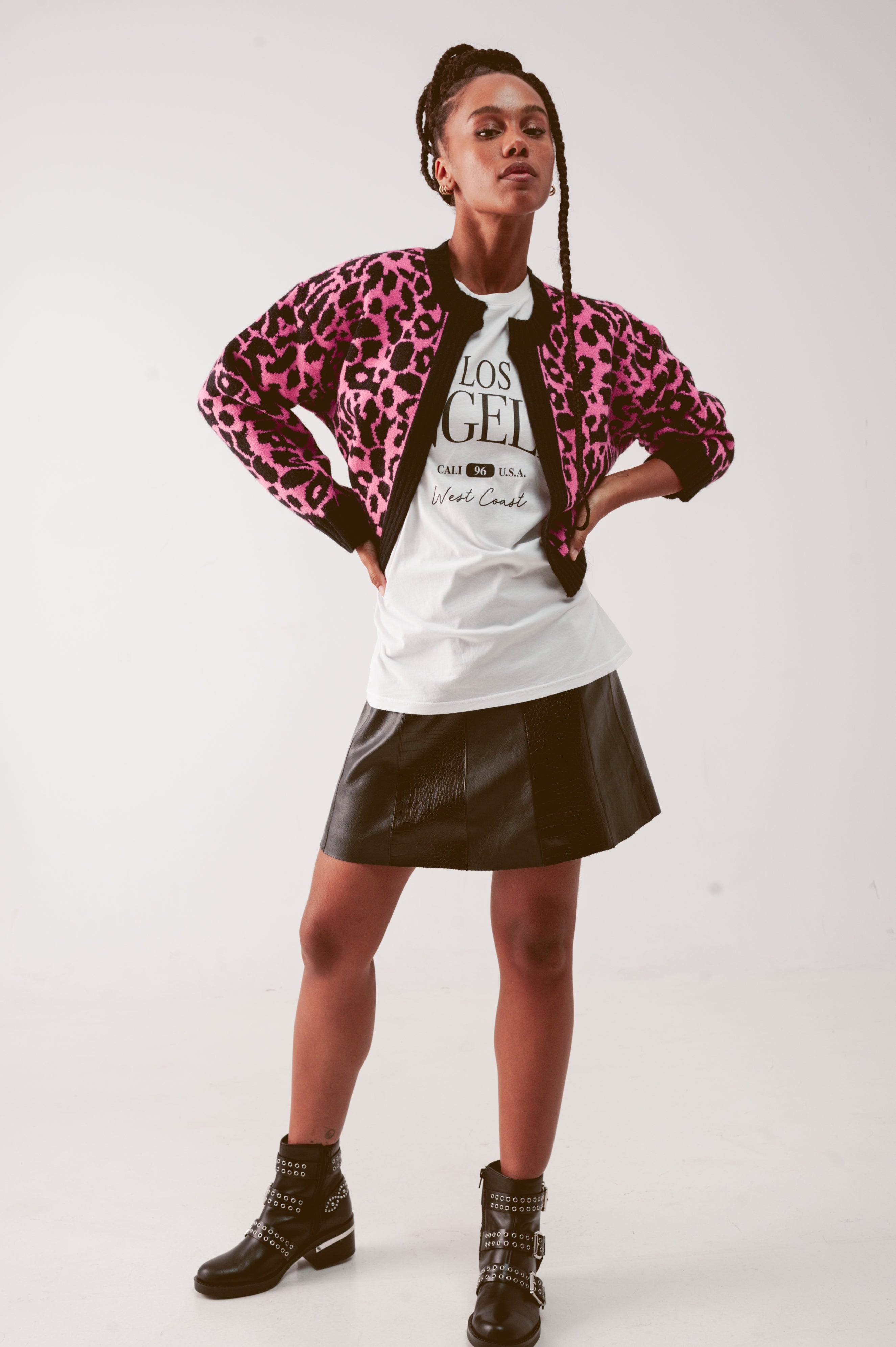 Zora Cardi in Fuchsia Animal Print