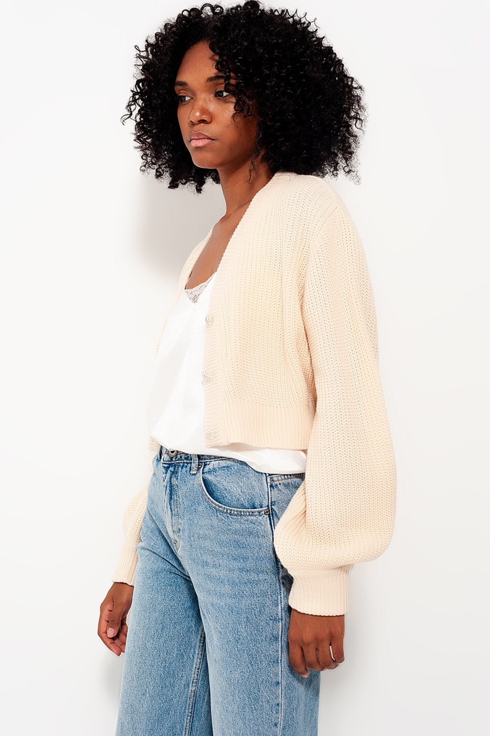 Makena Cardigan with Diamante Button Detail
