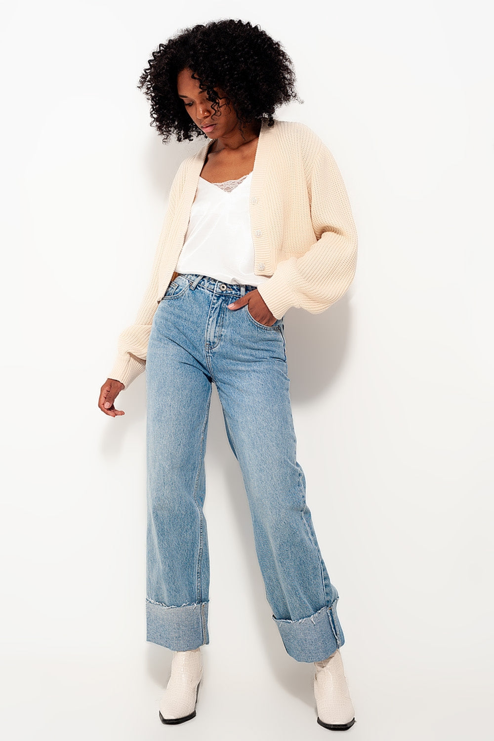 Makena Cardigan with Diamante Button Detail