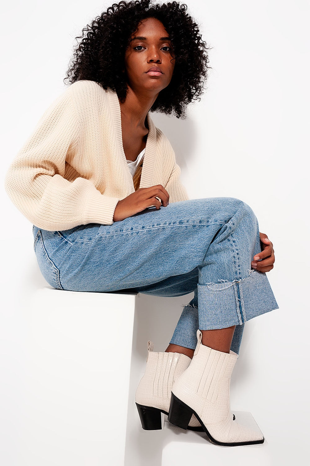 Makena Cardigan with Diamante Button Detail