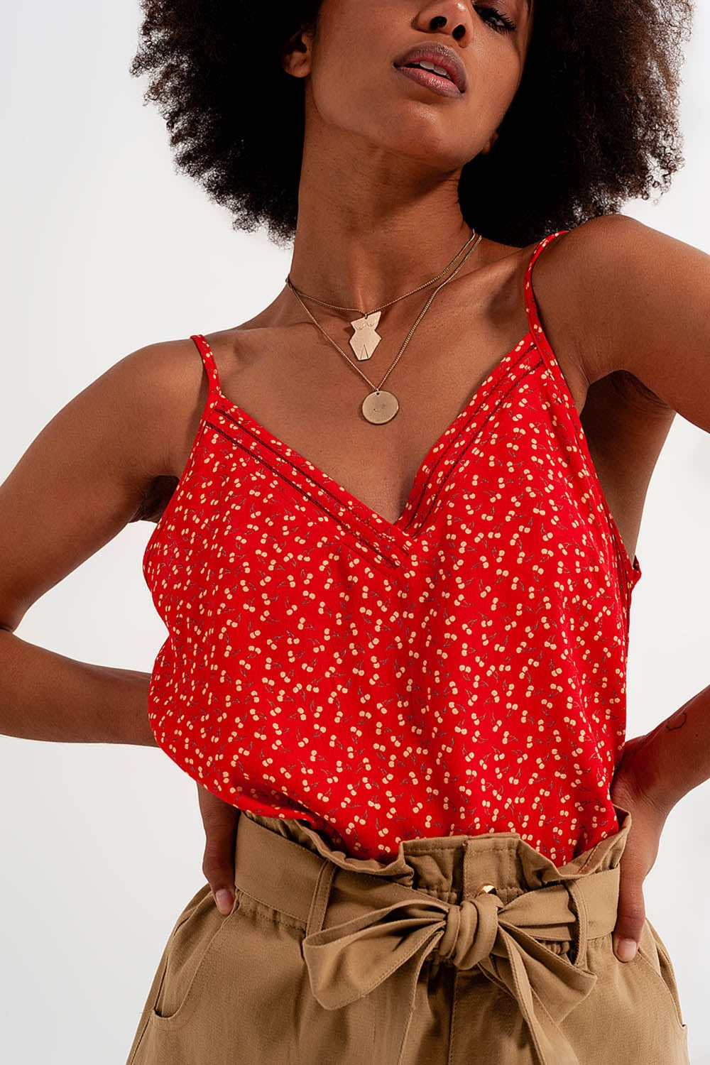 Regina Cherry Top in Red