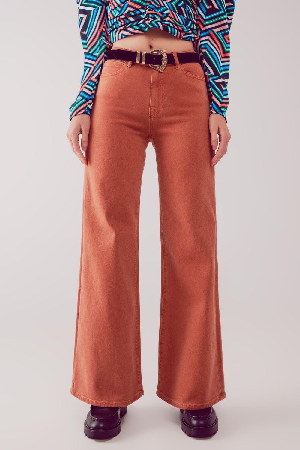 Terra Wide Leg Jeans in Rust