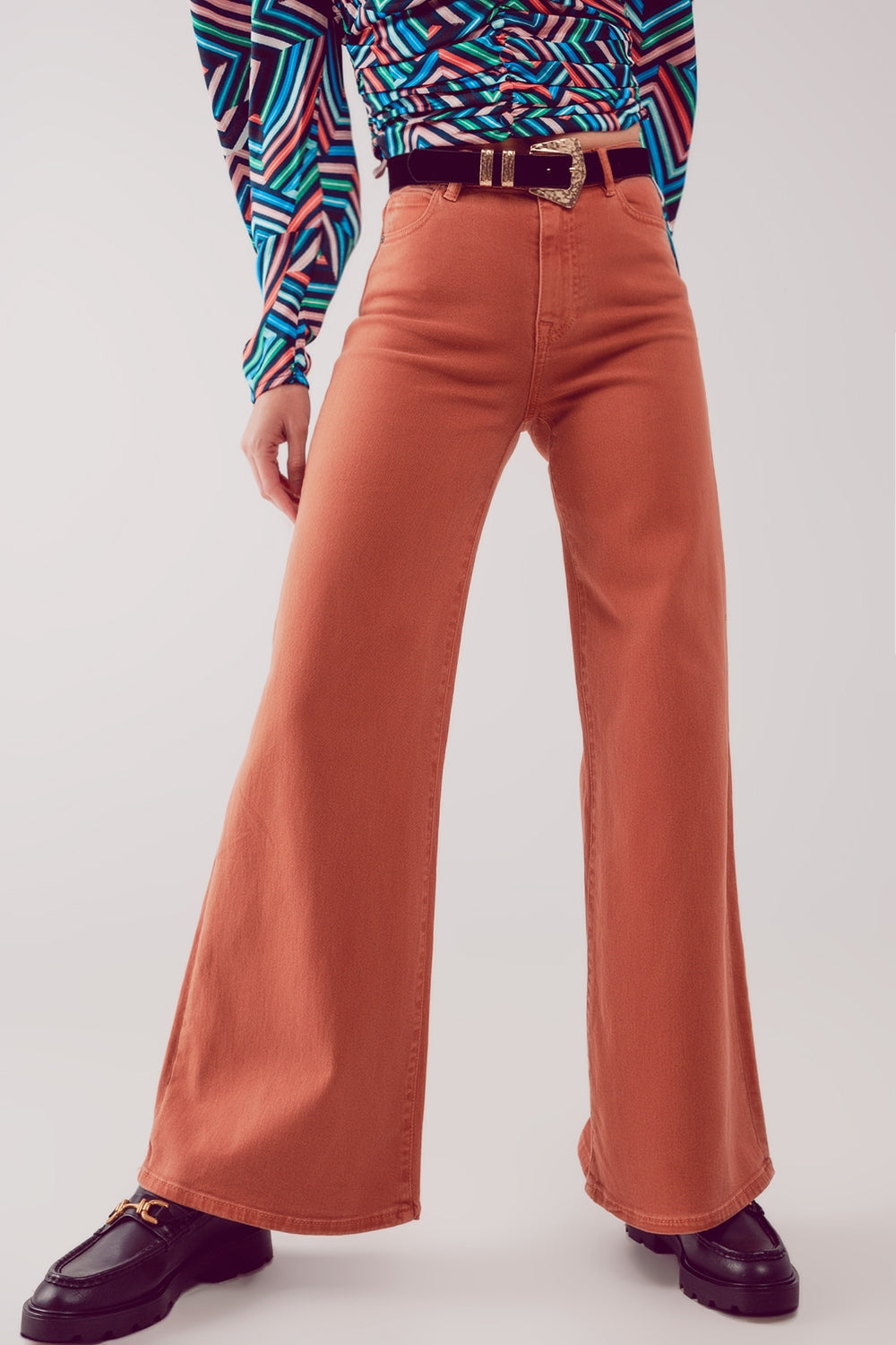 Terra Wide Leg Jeans in Rust