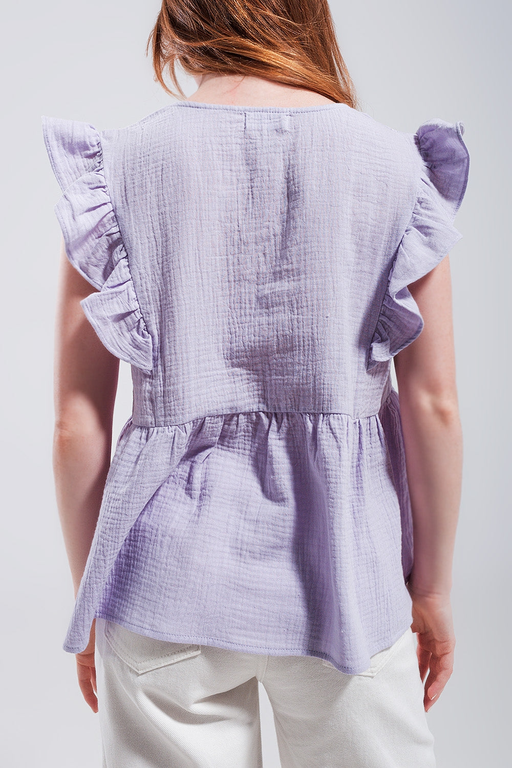 Emma Ruffle Sleeve Tank in Lilac